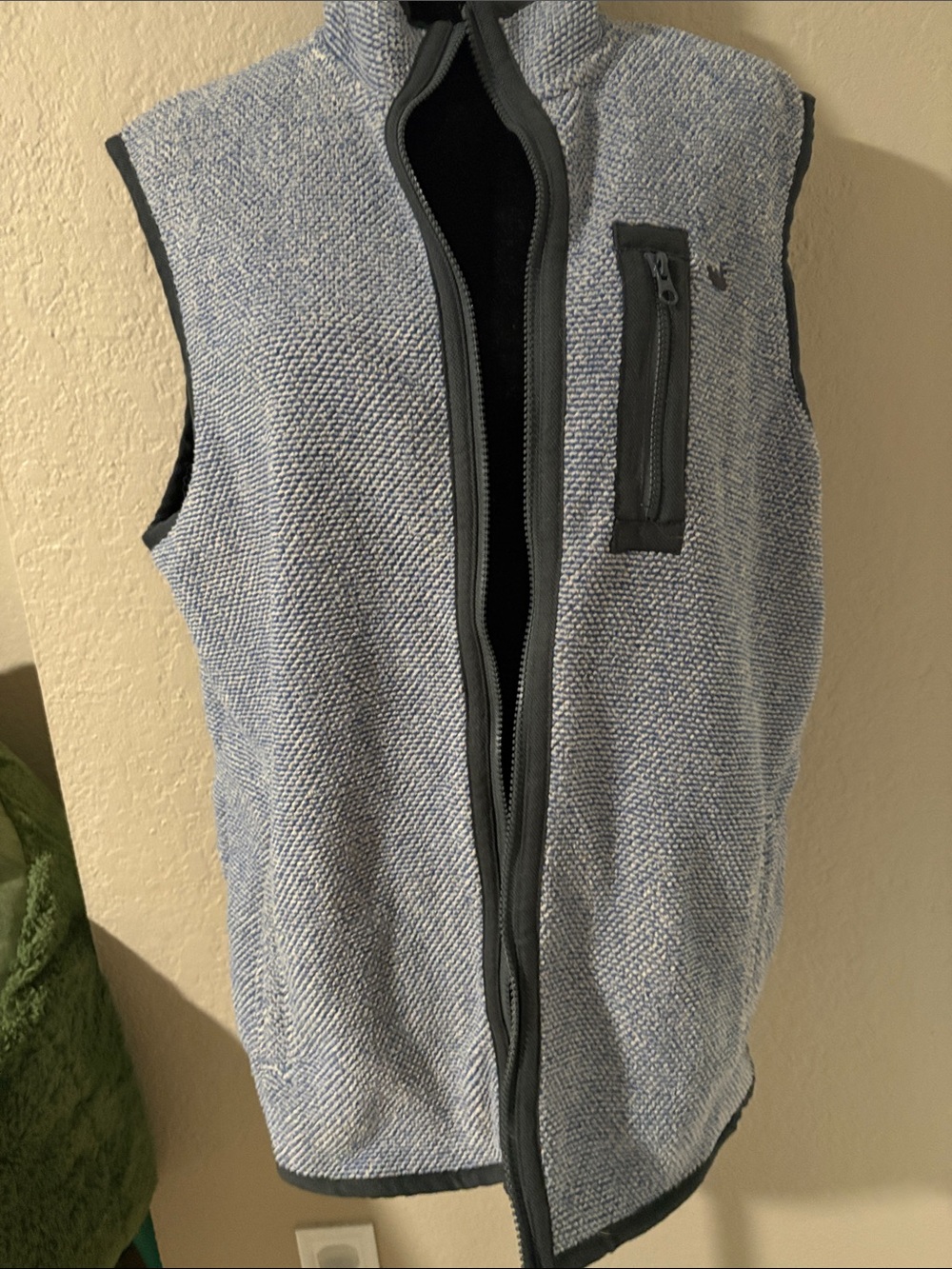 Southern Marsh Light Blue and Dark Gray Mixed-Knit Fleece Vest